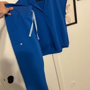 Figs royal blue scrub set